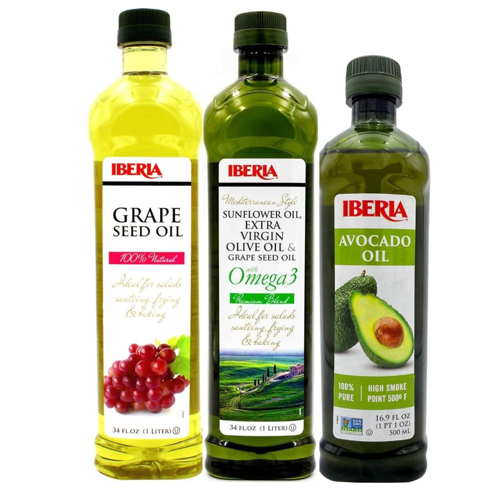 image:imageIberia 100 Pure Avocado Oil 169 fl oz  Iberia All Natural Grapeseed Oil 34 fl oz  Iberia Mediterranean Style Omega 3 Cooking Oil 34 fl oz