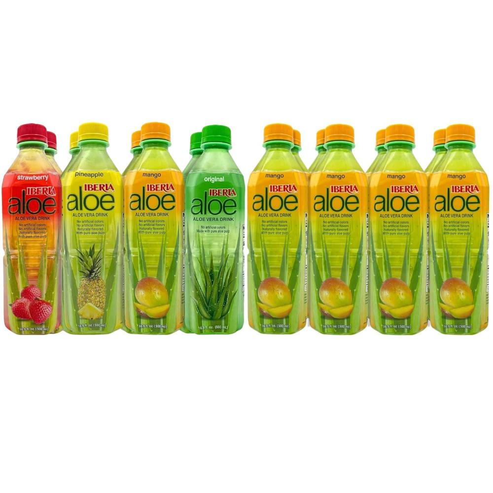 image:imageIberia Aloe Vera Drin with Pulp Variety Pack 169 fl oz Pack of 8  Mango 169 fl oz Pack of 8Variety  Mango