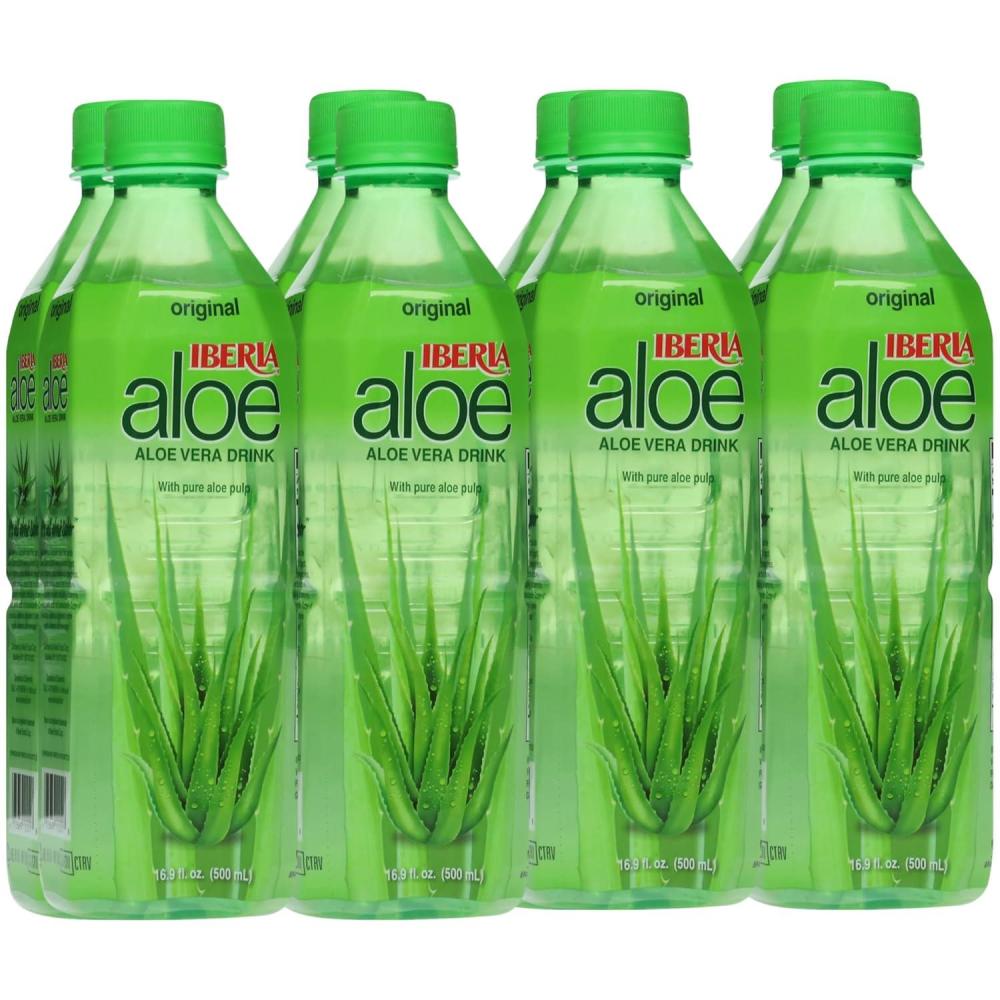 image:imageIberia Aloe Vera Drink with Pure Aloe Pulp Variety Pack of 8 2 x Original 2 x Mango 2 x Pineapple 2 x StrawberryOriginal