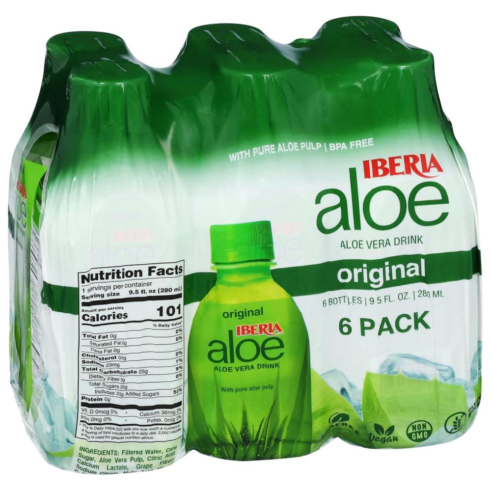 image:imageIberia Aloe Vera Juice Drink With Aloe Pulp Original 95 Fl Oz Pack of 6Original