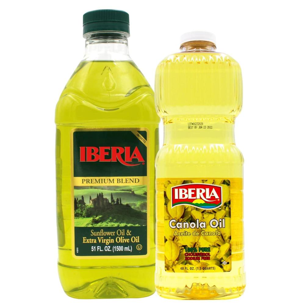 image:imageIberia Canola Oil 48 Ounce  Iberia Extra Virgin Olive Oil amp Sunflower Oil Blend 51 oz