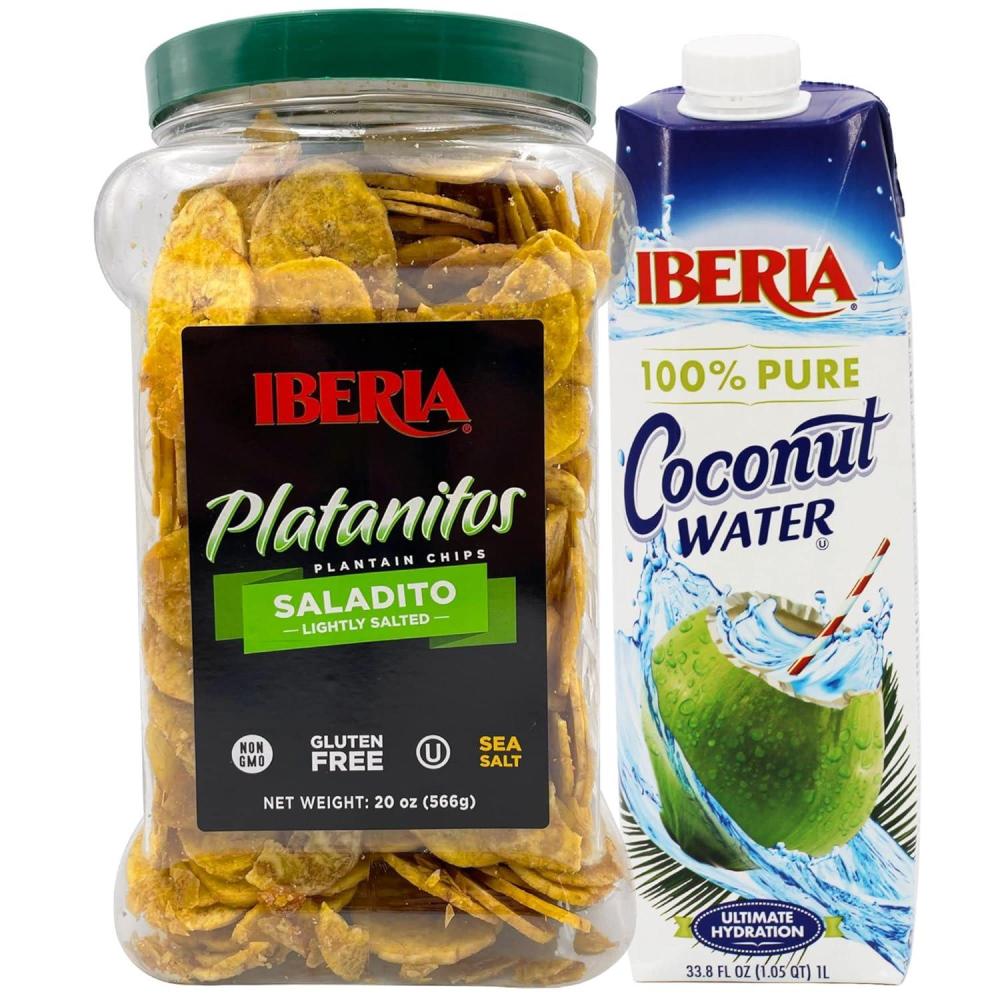 image:imageIberia Coconut Water 338 fl oz Iberia Saladito Lightly Salted Plantain Chips 20 OzCoconut Water Saladitos