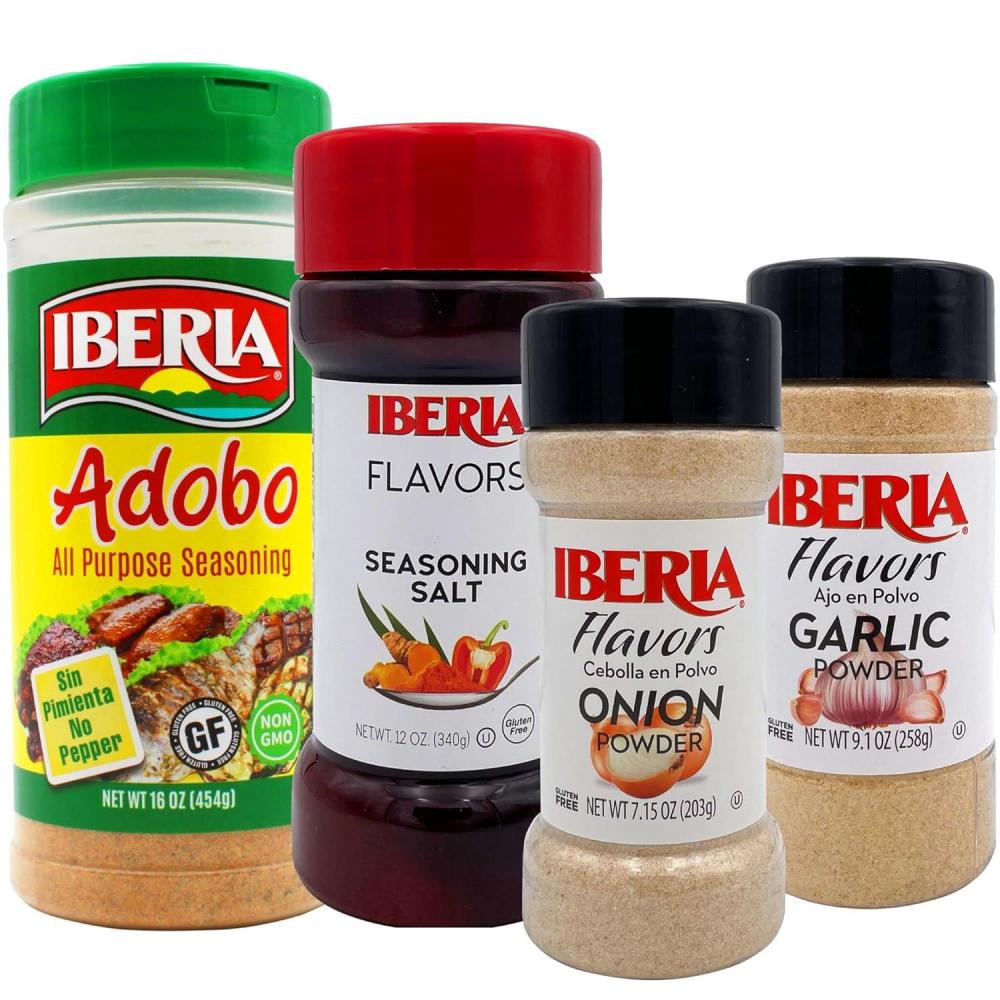 image:imageIberia Garlic Powder 91 Oz  Iberia Onion Powder 75 Ounce  Iberia Seasoning Salt 12 Oz  Iberia Adobo Without Pepper 16 oz
