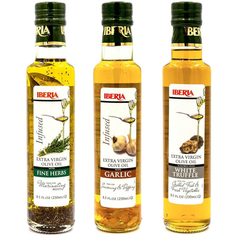 image:imageIberia Infused Extra Virgin Olive Oils White Truffle Garlic Fine Herbs 85 Fl Oz Pack of 3