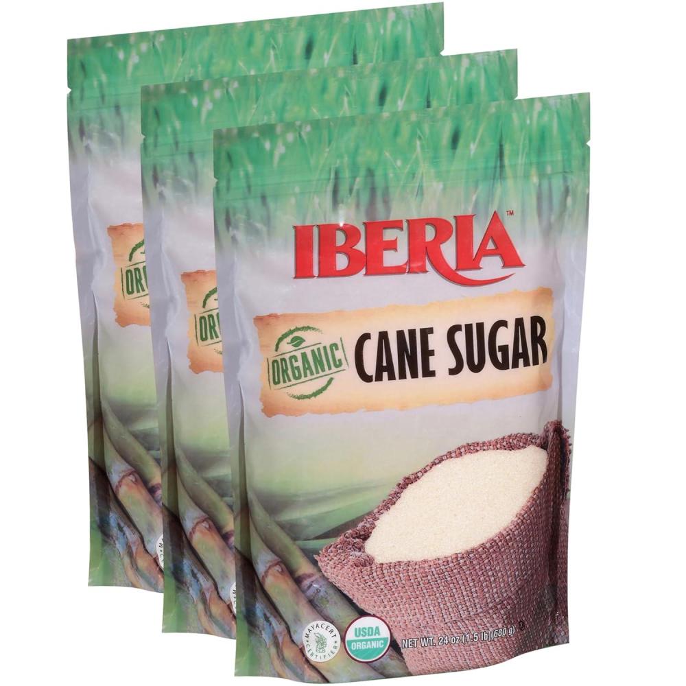 image:imageIberia Organic Premium Cane Sugar 15 lb Pack of 3 100 Natural Non GMO Pure Cane SugarOrganic Turbinado Sugar