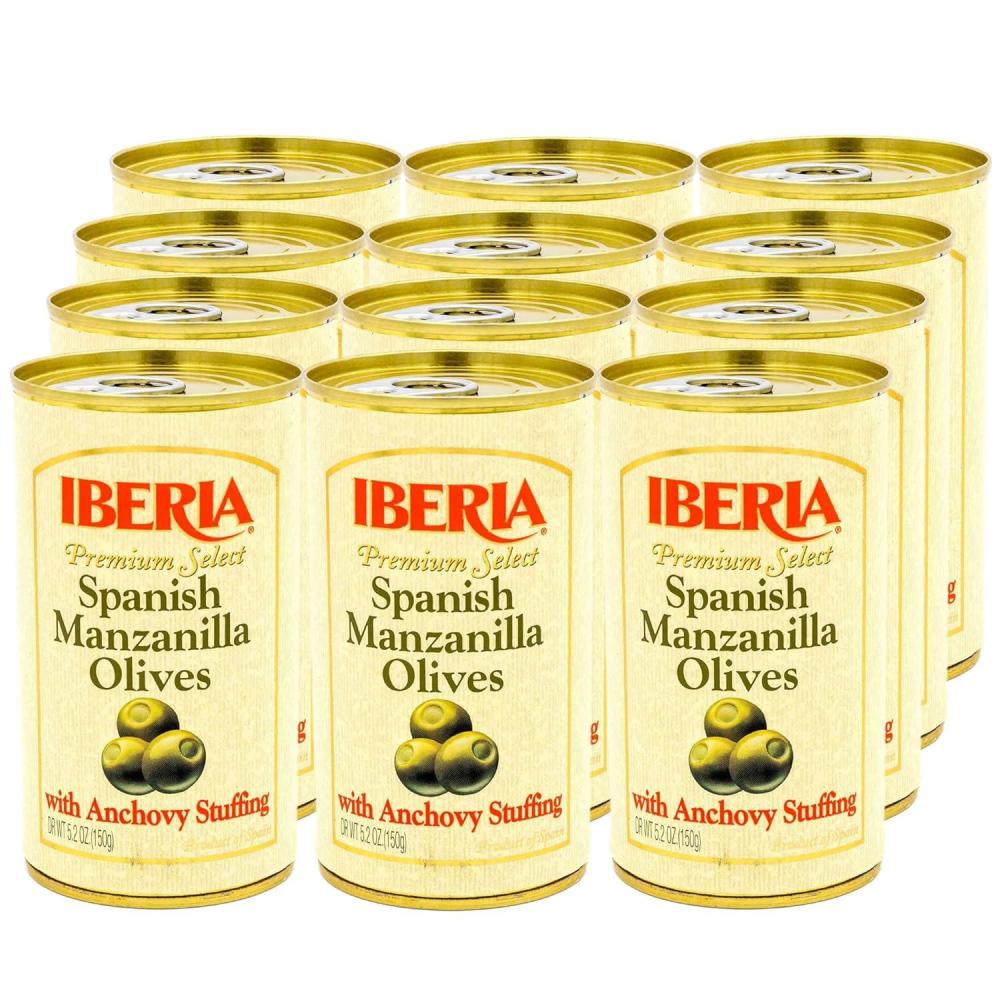 image:imageIberia Premium Select Pitted Black Medium Olives 6 Ounce Pack of 12Olives with Anchovy