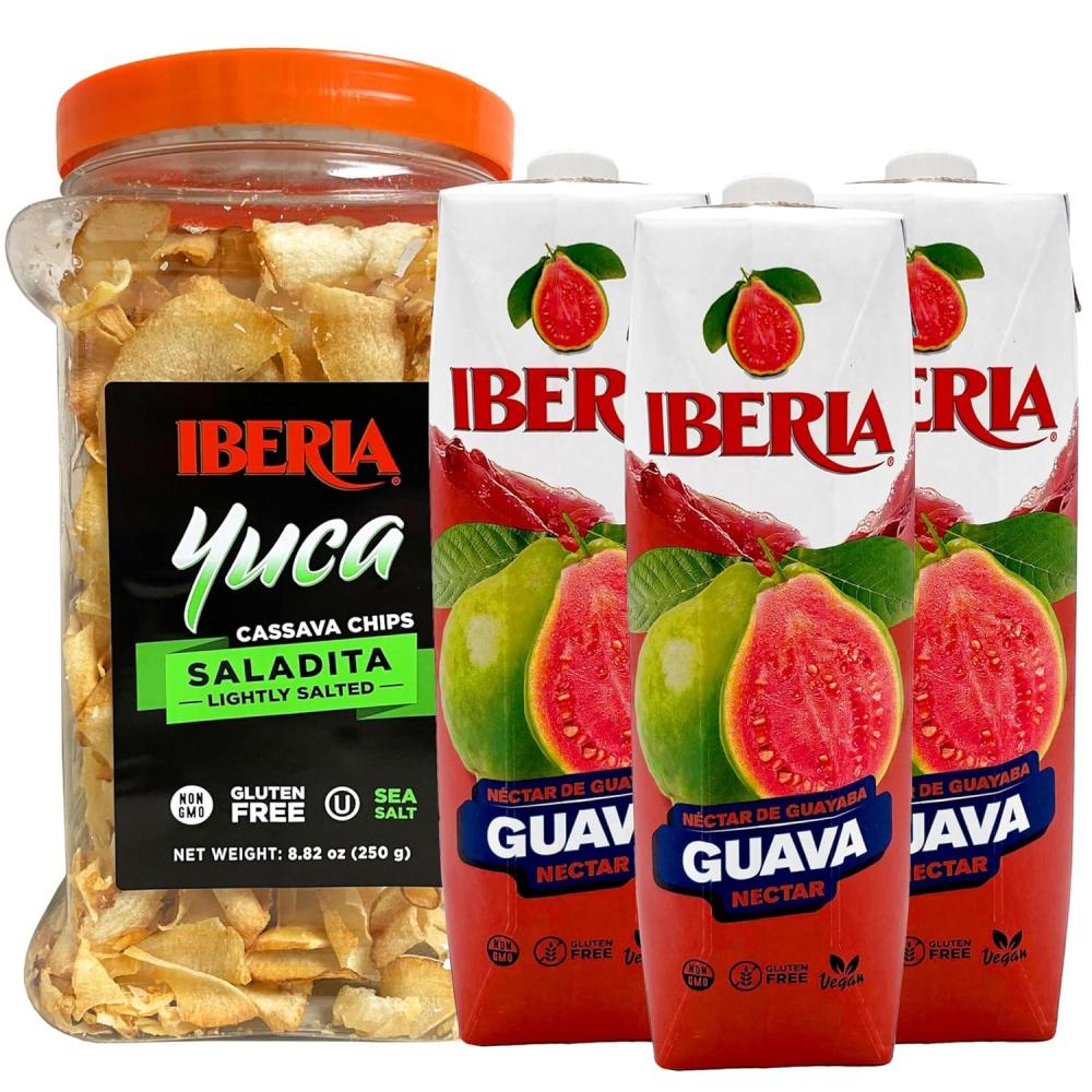image:imageIberia YucaCassava Chips 88 oz  Iberia Guava Nectar 338 Ounce Pack Of 3