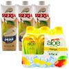 Iberia Pear Nectar, 33.8 Fl Oz (Pack of 3) + Iberia Aloe Vera Drink with Pulp 9.5 fl oz, Mango (Pack of 6)