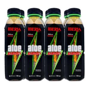 Iberia Aloe Vera Drink with Pure Aloe Pulp, Variety, (Pack of 8) 2 x Original, 2 x Mango, 2 x Pineapple, 2 x Strawberry(Energy)