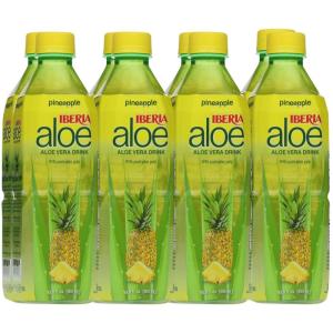 Iberia Aloe Vera Drink with Pure Aloe Pulp, Variety, (Pack of 8) 2 x Original, 2 x Mango, 2 x Pineapple, 2 x Strawberry(Pineapple)