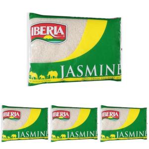 Iberia Jasmine Rice, 5 lbs. Long Grain Naturally Fragrant Enriched Jasmine Rice(10 Pound (Pack of 4))