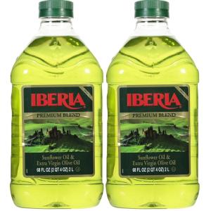 Iberia Premium Blend, Sunflower Oil & Extra Virgin Olive Oil, High Heat Frying, 68 Fl Oz(68 Fl Oz (Pack of 2))