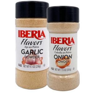 Iberia Seasoning Salt, 12 Oz + Iberia Garlic Powder, 9.1 Oz
