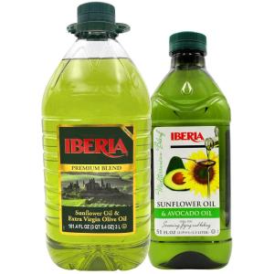 Iberia Sunflower & Extra Virgin Olive Oil Blend, 3 Liter + Iberia Avocado and Sunflower Oil, 51 fl. oz.