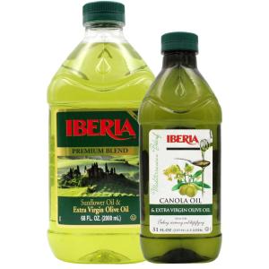Iberia Sunflower and Extra Virgin Oil Blend, 2L + Iberia Sunflower & Canola Oil, 51 oz