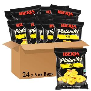Iberia Tostones Plantain Chips, 2 Ounce (Pack of 24)(3 Ounce (Pack of 24))