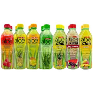 Iberia Aloe Vera Drinks, Variety (Pack of 8) and Iberia Aloe Vera Drink with Chia, Variety (Pack of 6) Bundle