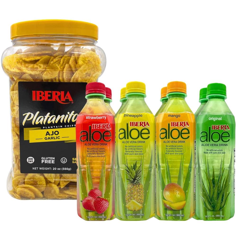 image:imageIberia Garlic Plantain Chips 20 Oz  Iberia Pear Nectar 338 Fl Oz Pack of 3