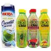 Iberia Coconut Water, 33.8 fl oz + Iberia Aloe Vera Drink with Aloe Pulp and Chia Seeds 16.9 Ounce (Pack of 6) 2 X Watermelon & Acai, 2 x Mango, 2 x Pineapple