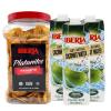 Iberia Organic Coconut Water, 1 Liter (Pack of 3) and Iberia Naturally Sweet Plantain Chips, 1.75 lb.