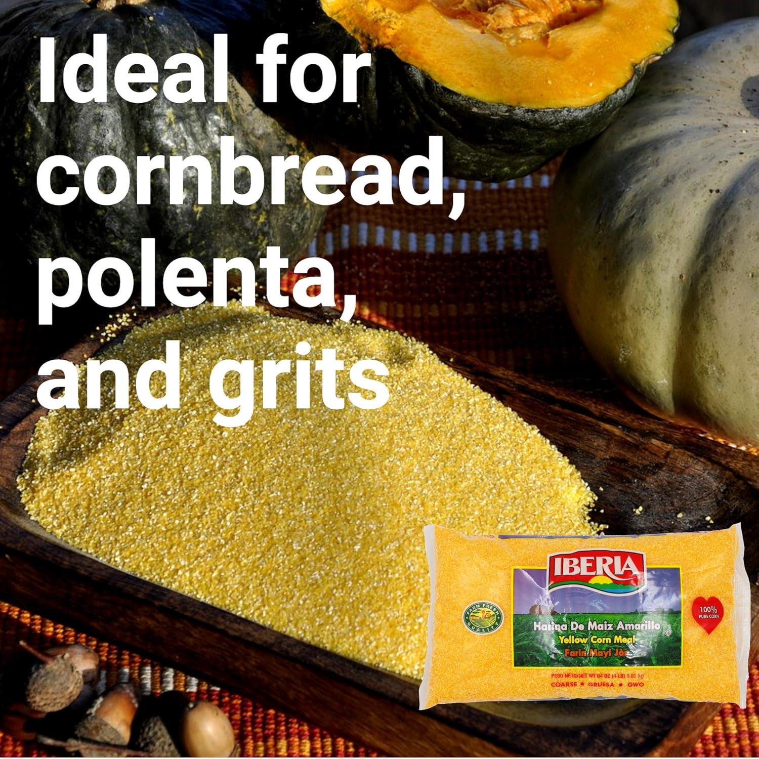 image:imageIberia Yellow Corn Meal 4 Pounds Freshly Milled Bulk Coarse CornmealCoarse