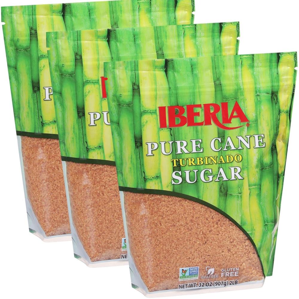image:imageIberia Pure Cane Raw Turbinado Sugar 2 lb32 Ounce Pack of 3