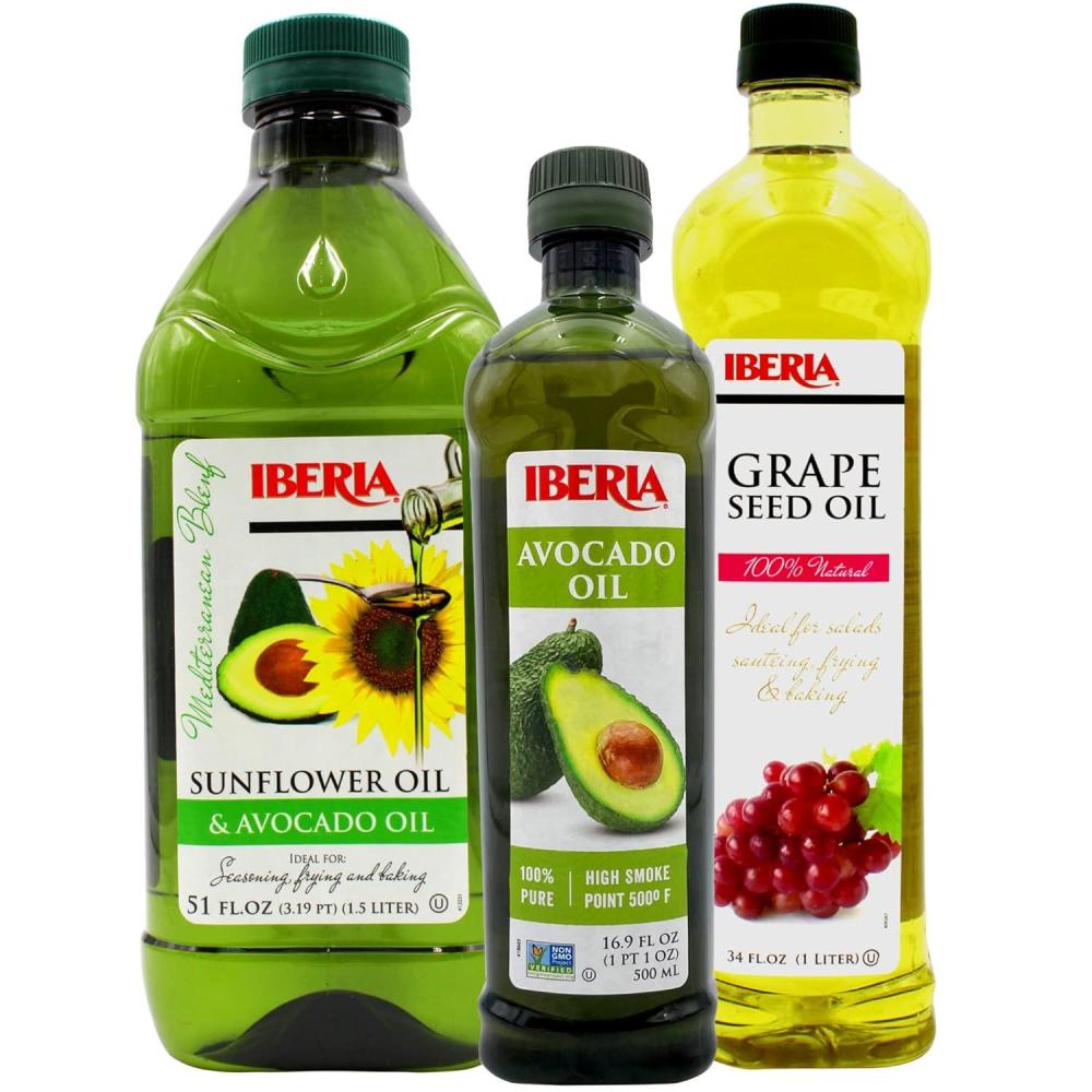 image:imageIberia 100 Pure Avocado Oil 169 fl oz  Iberia Avocado and Sunflower Oil 51 fl oz  Iberia All Natural Grapeseed Oil 34 fl oz