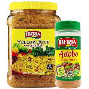 Iberia Adobo Without Pepper, 16 oz + Iberia Yellow Rice 3.4 lb.(Adobo + Yellow Rice)