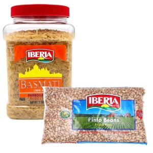 Iberia Parboiled Basmati Rice, 2 lb. + Iberia Pinto Beans 4 lb. Bundle(Parboiled Basmati 2lb. + Pinto Beans)