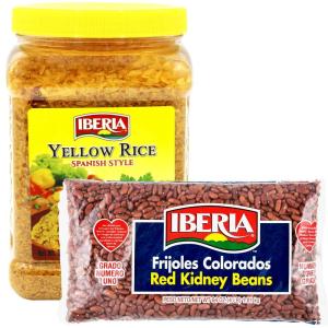 Iberia Red Kidney Beans, 4lb. and Iberia Yellow Rice 3.4lb.(Yellow Rice + Red Kidney)