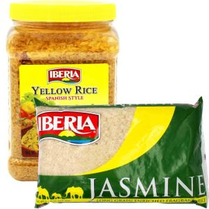 Iberia Spanish Style Yellow Rice (3.4 lbs.) and Jasmine Rice (5 lbs.) Bundle